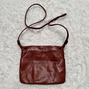 Margot New York Brown Pebbled Leather Crossbody Bag